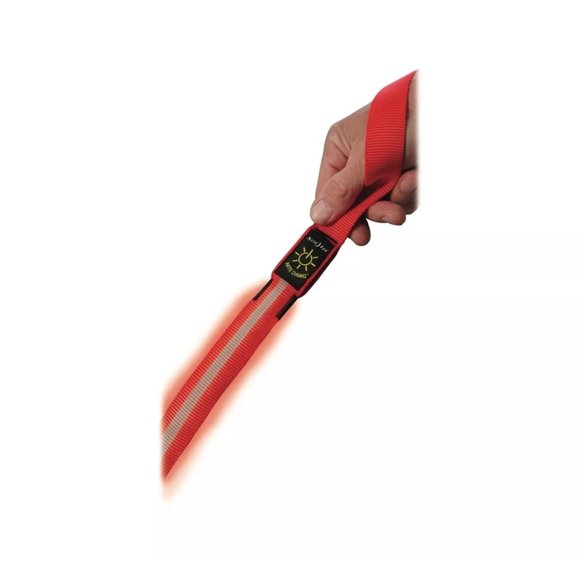 NWT Nite Ize Nite Dawg LED Pet Leash Red Glow & Flash Modes Reflective Dog Leash - Picture 4 of 7